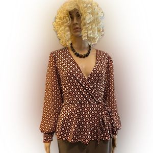 Perseption Concept Long Sleeve Peplum Top Woman’s Medium